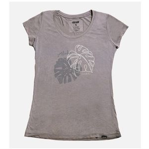 Cariloha Bamboo Scoop - Monstera - Gray Shirt NWT